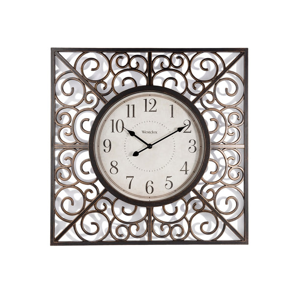 Westclox 33163 Wall Clock with Swirl, Square