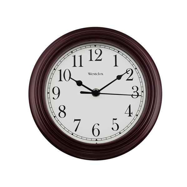 Westclox® 46983 Round Simplicity Wall Clock, Burgundy Case, 8.5"