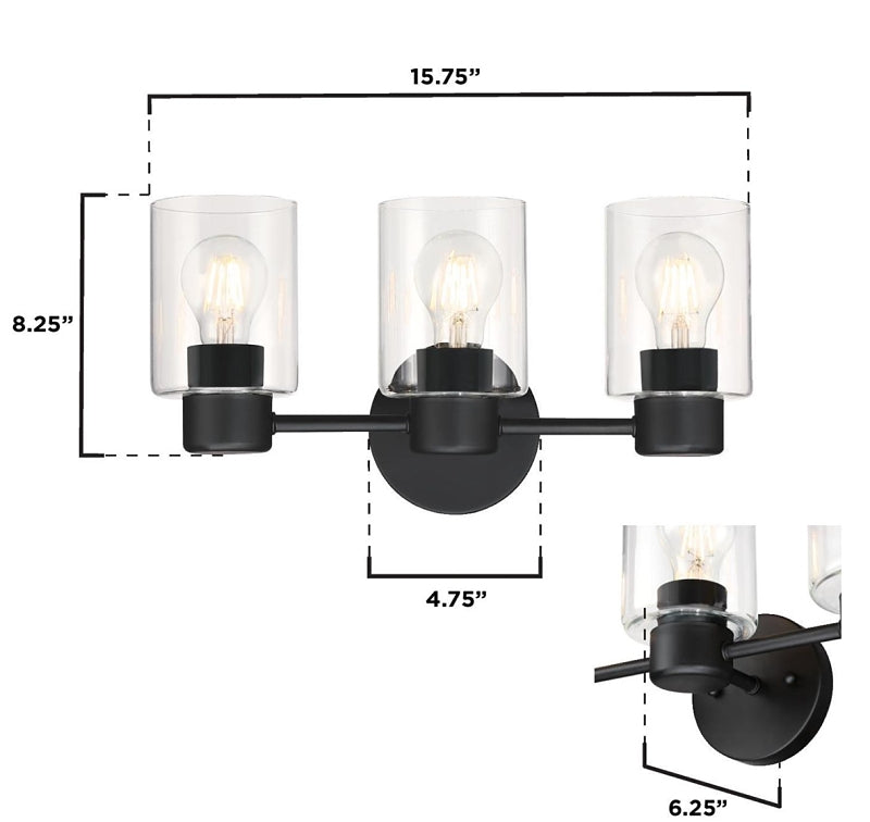 Westinghouse 61156 Sylvestre Series Wall Fixture, 3-Lamp
