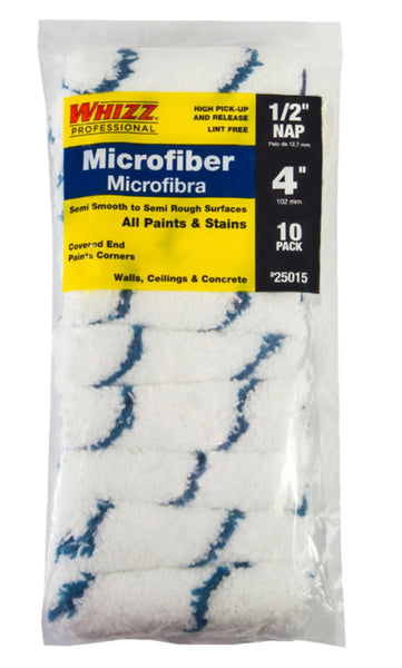 Whizz 25015 Microfiber Roller, 4 Inch x 1/2 Inch