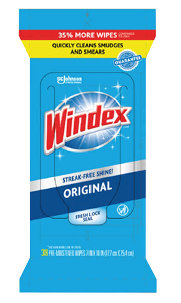 Windex 00296 Glass Cleaner Wipes, 38 Count