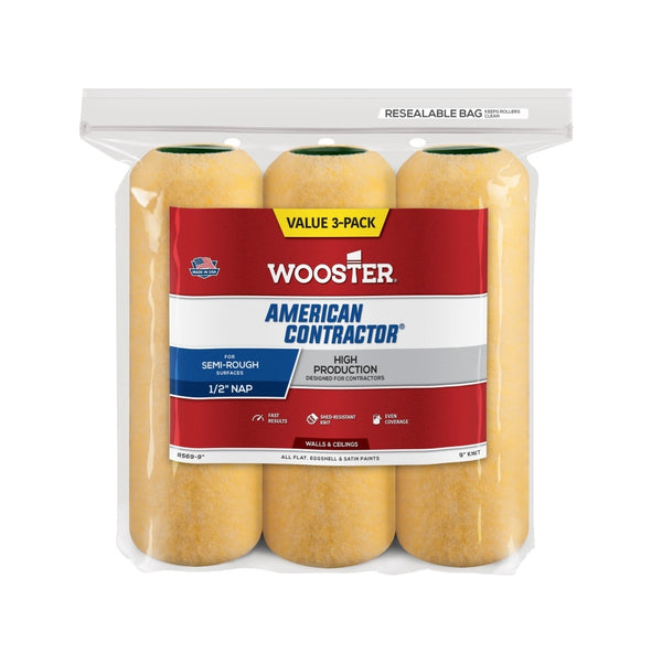 Wooster R569-9 American Contractor Roller Cover, 1/2 inch X 9 inch