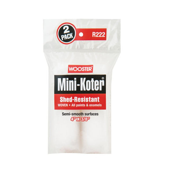 Wooster R222-4 Mini-Koter High Density Woven Rollers, 4 Inch x 3/8 Inch
