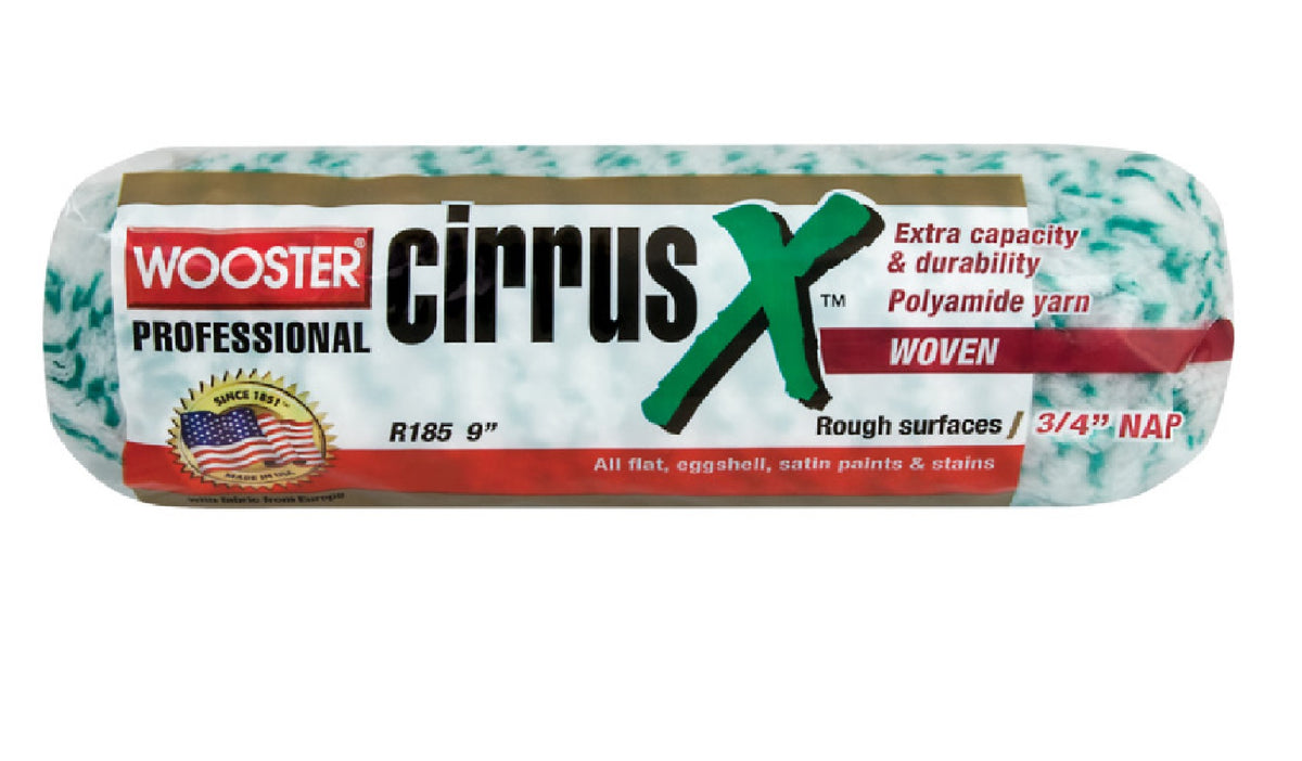 Wooster R185-9 Polyamide High-Density Knit Roller Cover, Green