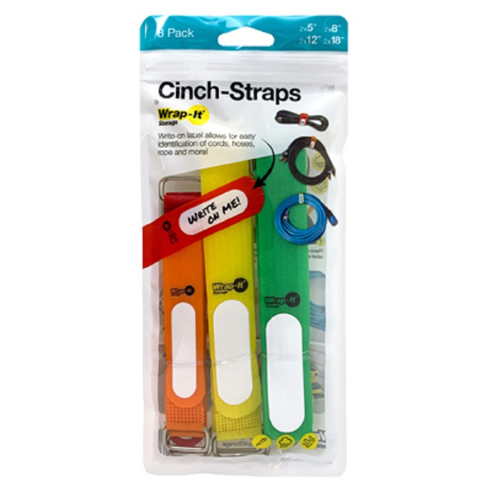 Wrap-It 208-ASST Cinch Strap Storage Straps, 8 Pack
