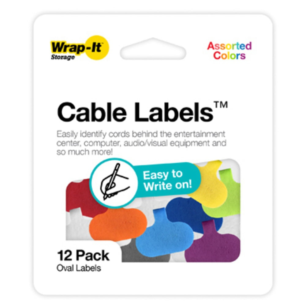Wrap-It 412-CL-V-MC Storage Cable Clam Label, Assorted Color