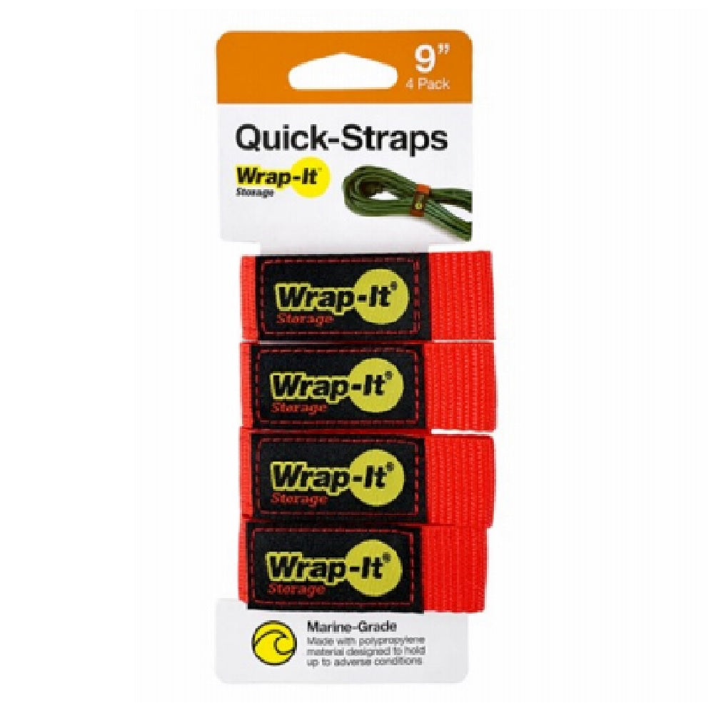 Wrap-It Storage 104-BS-9RE Quick-Straps, Red, 9-Inch