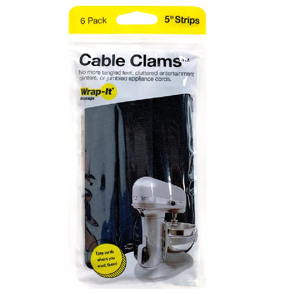 Wrap-It Storage 406-CC-5LX-BL Cable Clams Strip, 5-Inch