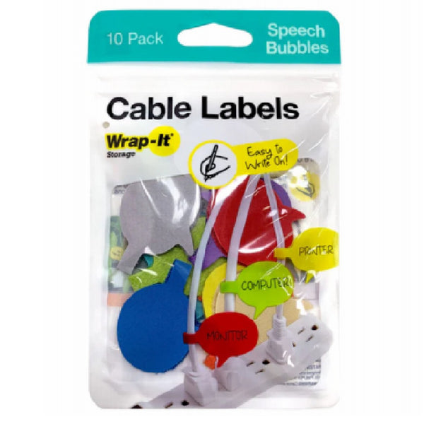 Wrap-It Storage 410-CL-BB-MC Bubble Cable Labels, Multi-Color