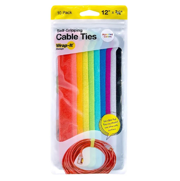 Wrap-It Storage 410-12MC Self-Gripping Cable Ties, 12 Inch