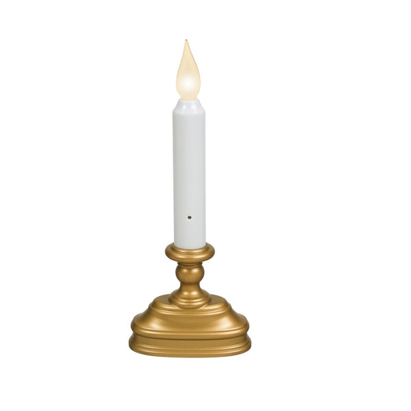 Xodus Innovations FPC1320B Flameless Flickering Christmas Candle, Antique Brass/White
