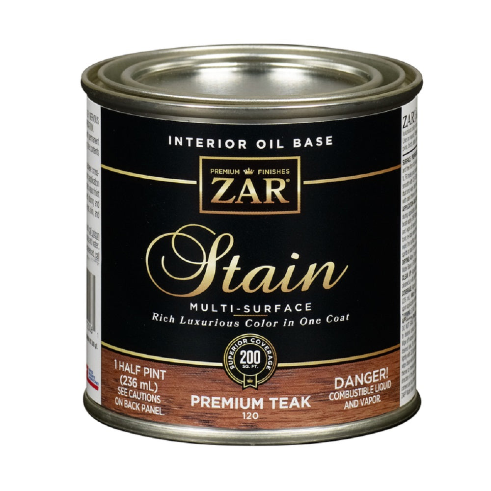 ZAR 12006 Interior Oil-Based Wood Stain,  Premium Teak, 1/2 Pint