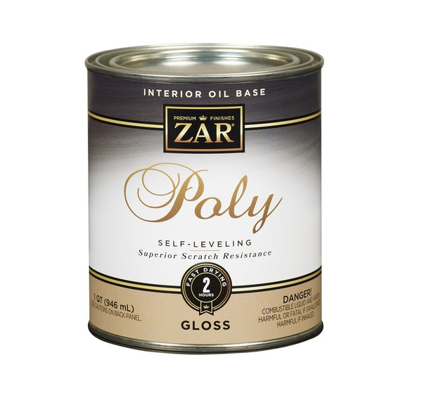 Zar 32812 Interior Oil Base Poly, Gloss, 1 Quart