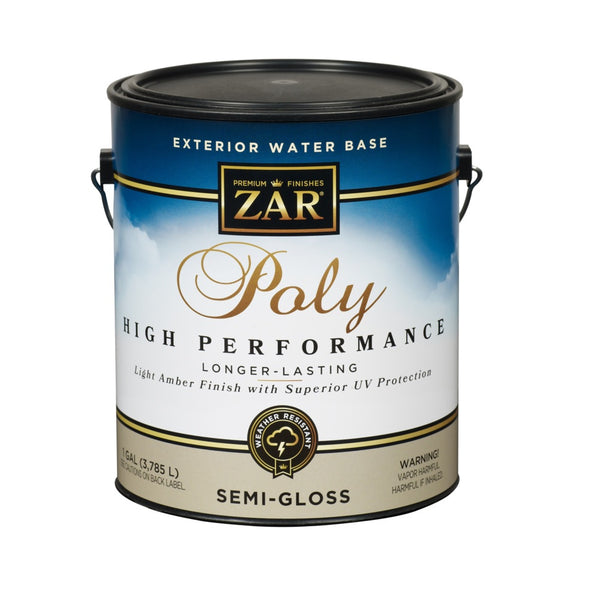 Zar 34213 Exterior Water-Based Polyurethane, Light Amber, Gallon