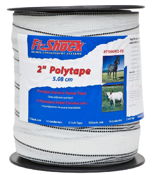 Zareba PT500W2-Z/FS Electric Fence Polytape, 500 Feet, White