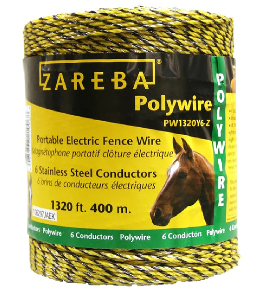 Zareba PW1320Y9-Z/FS Fence Poly Wire, Yellow, 400 M