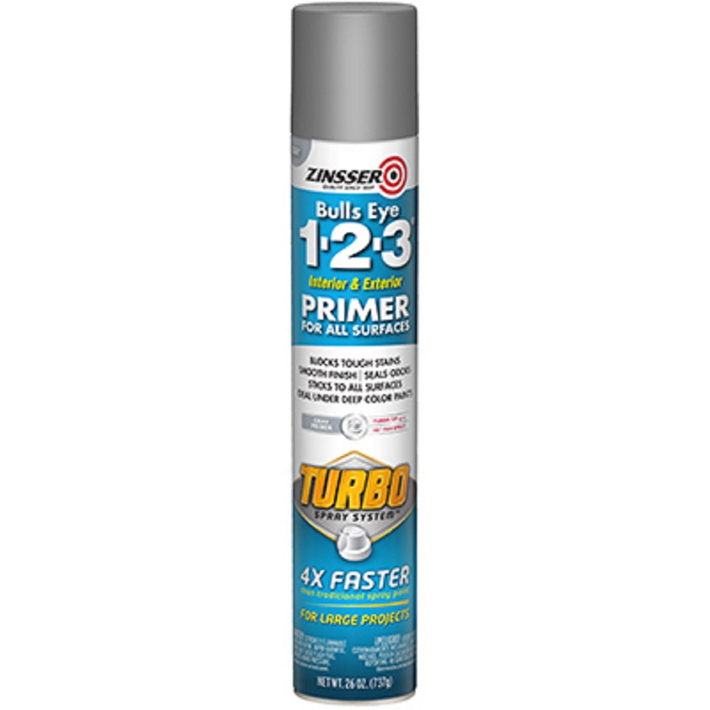 Zinsser 343748 Bulls Eye 123 Turbo, Gray Primer, 26 OZ