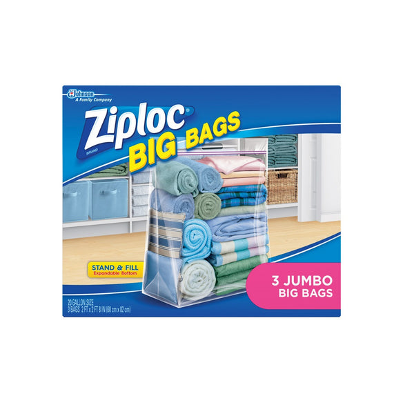 Ziploc 71598 Big Bags Jumbo Storage Bag, Clear