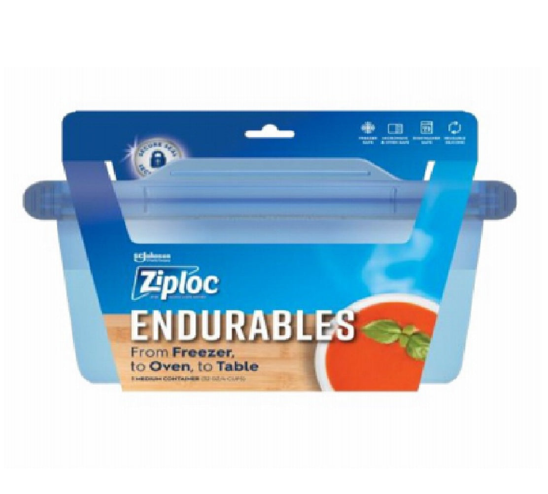 Ziploc 00924 Endurables Medium Container, Silicone, 4-Cups