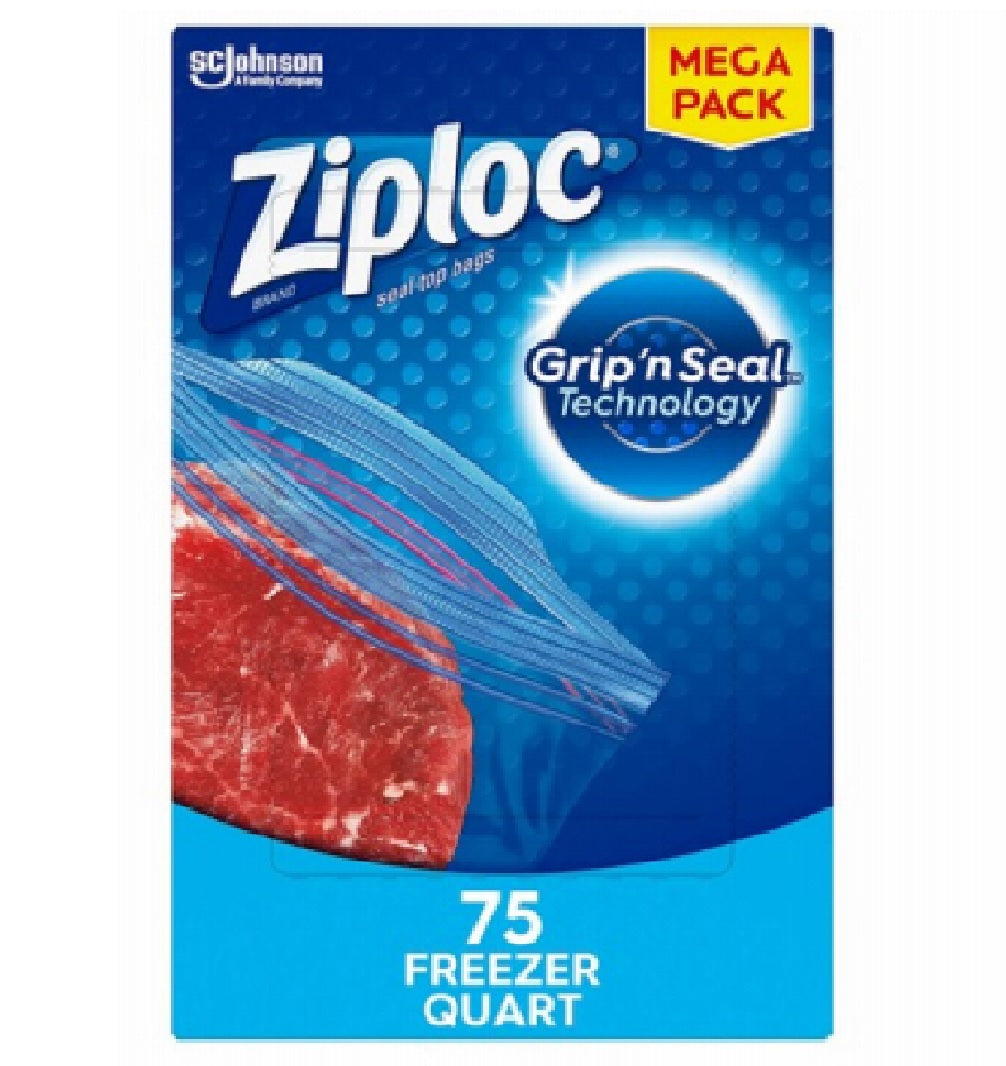 Ziploc 70949 Food Storage Freezer Bags, 75-Count