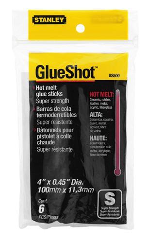 Stanley GS500 Formula II-Super Strength Glue Sticks, 4", 6-Pack