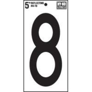Hy-Ko RV-70/8 Reflective Vinyl Numbers, #8, 5"