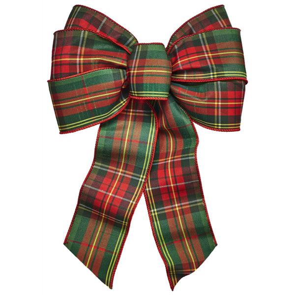 Holiday Trims 6140 Plaid Deluxe Christmas Bow, 7 Loop
