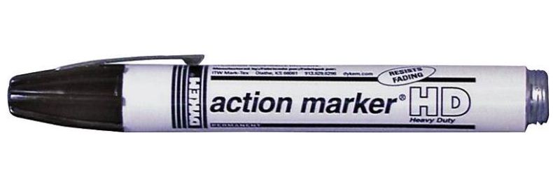 Dykem 44203 Action Marker Pen, Black