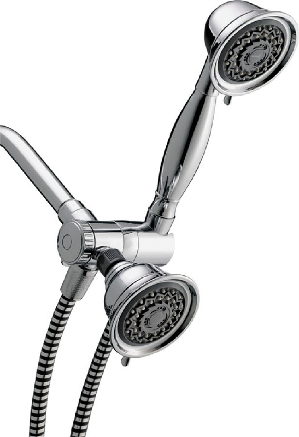 Waterpik VAT313E/343E 3 Spray Functions Hand-Held Dual Showerhead, Chrome Plated