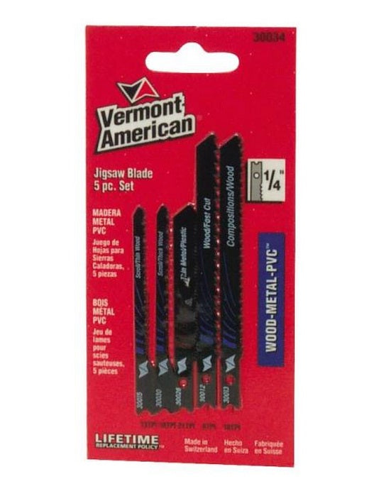 Vermont American 30034 5 Piece Jigsaw Blade Set