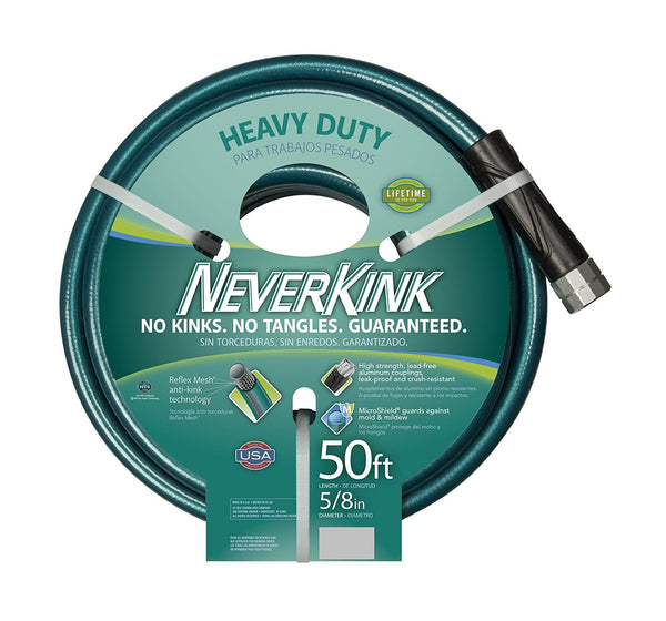 NeverKink 8617-50/8615-50 Heavy Duty Ultra Flexible Garden Hose, 5/8" x 50'