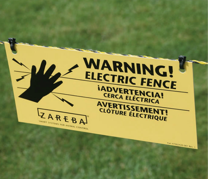 Zareba WS3 Electric Fence Warning Sign, 4'' x 8''