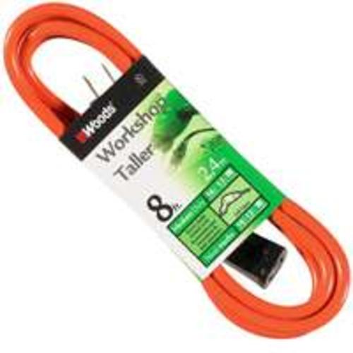 Coleman 0720 Vinyl SJTW Extension Cord, 16/2 x 8&#039;, 13 Amp, 125 Volt