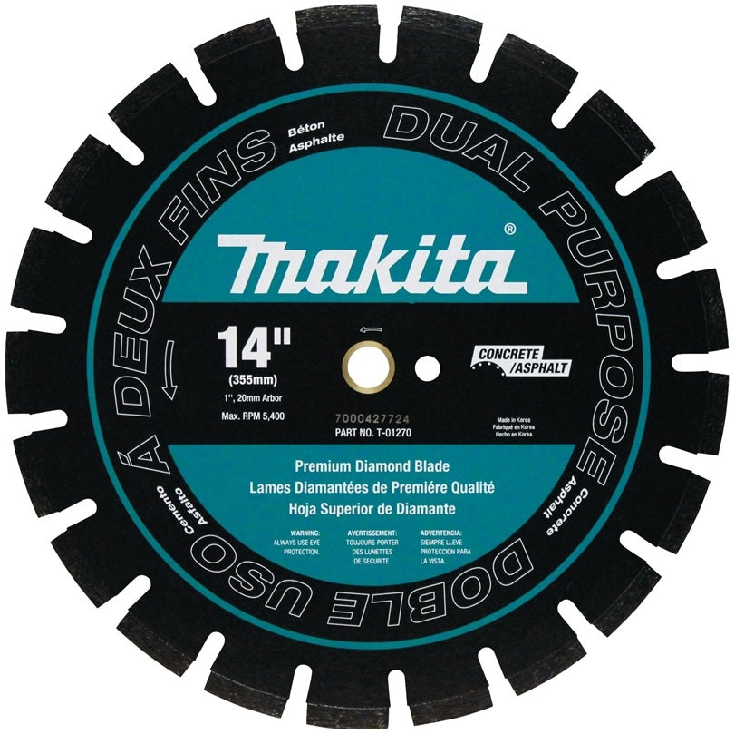 Makita T-01270 Dual Purpose Segmented Circular Saw Blade, Black