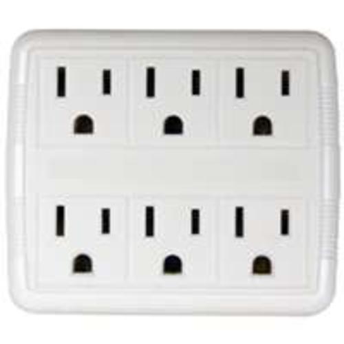 Power Zone OR801011 Six Outlet Power Tap, White