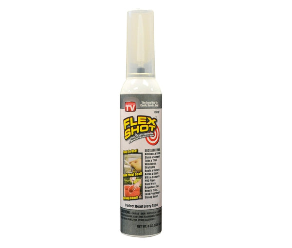 Flex Shot FSH8C-4 Rubber Sealant, 8 Oz, Clear