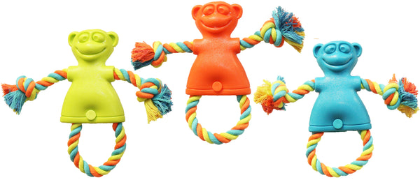 Chomper WB15502 TPR Monkey Tug Dog Toy, Large, Assorted Colors