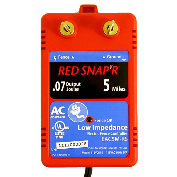 Red Snap&#039;r EAC5M-RS 5 Mile AC Low Impedance Fence Charger