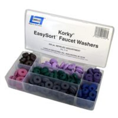 Korky 000190 Easysort Beveled & Flat Faucet Washer Kit, 500 Piece
