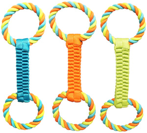 Chomper WB15526 Ballistic Weave & Rope Tug, Assorted Colors
