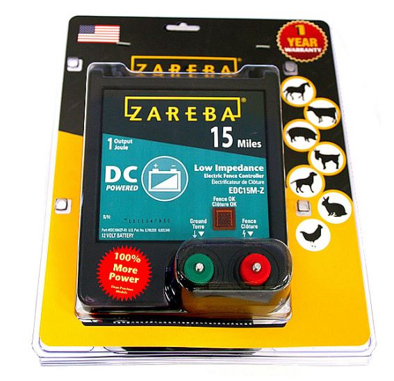 Zareba EDC15M-Z Battery Operated Low Impedance Fence Charger, 15 Mile