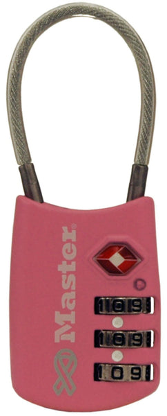 Master Lock 4688DPNK TSA Luggage Combination Padlock, 1-1/8"