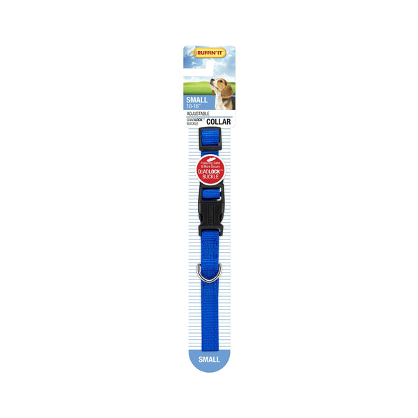 Westminster Pet 7N31041 Ruffin' It Adjustable Dog Collar, Nylon, Blue, 10 - 16"