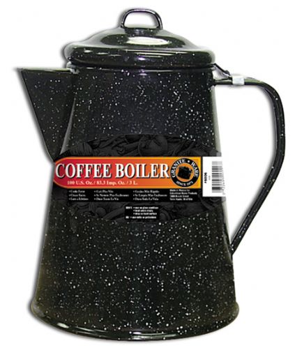 Granite Ware F6006-1 Black Ceramic On Steel Coffee Boilers, 96 Oz