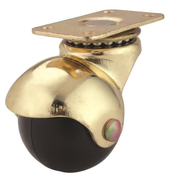 Prosource JC-E01-PS Hooded Ball Plate Caster, 1-5/8",  Bright brass