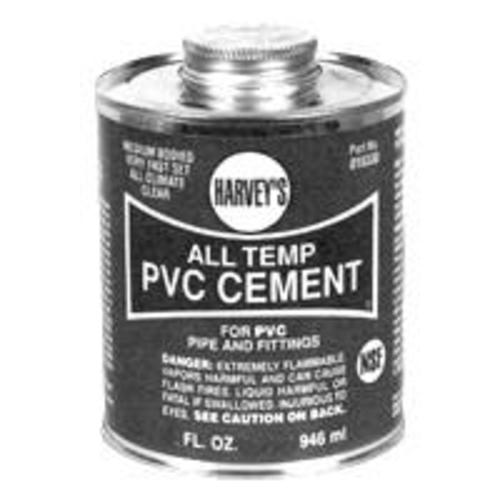 Harvey 018320-12 All Weather Pvc Cement 16 Oz - Clear