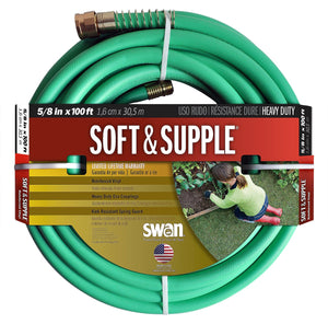 Swan SNSS58100 Soft And Supple Garden Hose, 5/8" X 100'