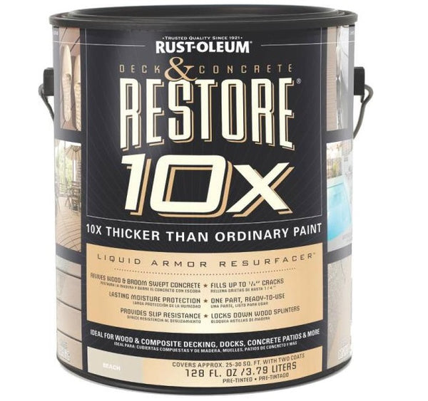 Rust-Oleum 46104 Restore Deck and Concrete Resurfacer, Beach, Gallon