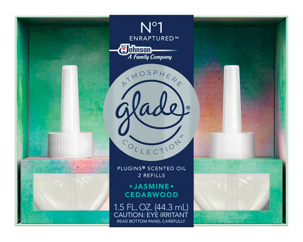 Glade 77238 Atmosphere Collection PlugIns Air Freshener Oil Refill, Jasmine & Cedarwood, 1.5 Oz