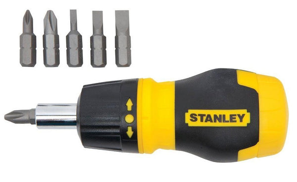 Stanley 66-358 Ratcheting Multi-Bit Stubby Screwdriver